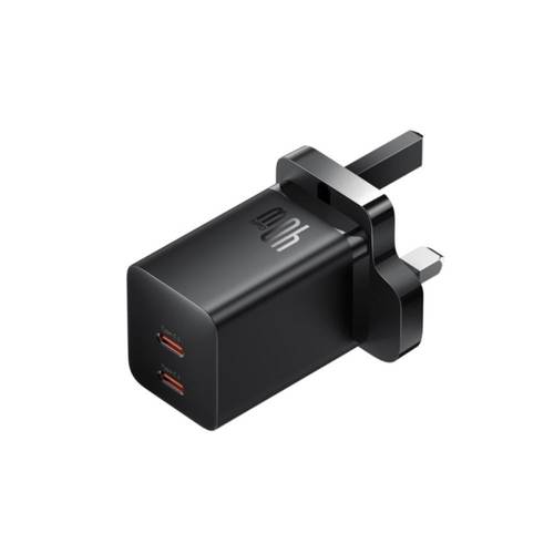 شاحن Baseus PD 40W ثنائي Type-C | محول GaN5 Pro - أسود