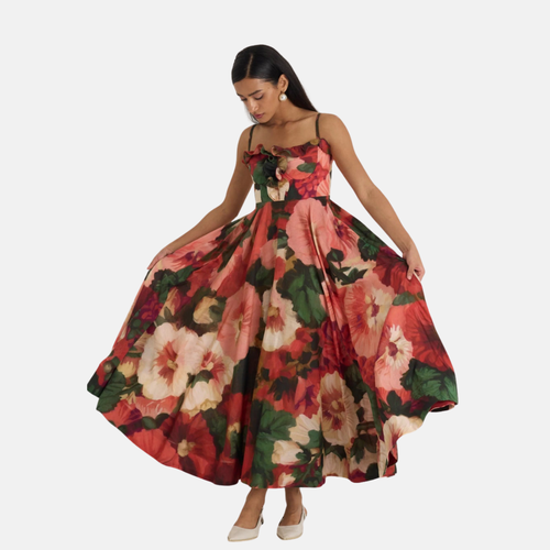 Scarlet Cotton Frill Dress