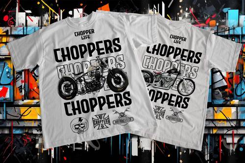 تيشرت دراجة نارية - CHOPPERS FONDO BLANCO 1
