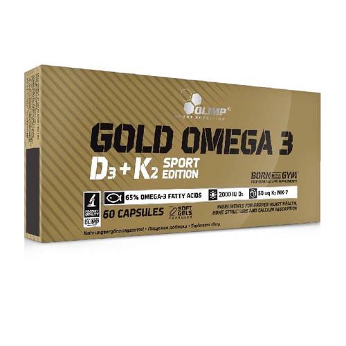اوليمب نيوتريشن جولد أوميغا 3 D3+K2 إصدار رياضي - 60 كبسولة