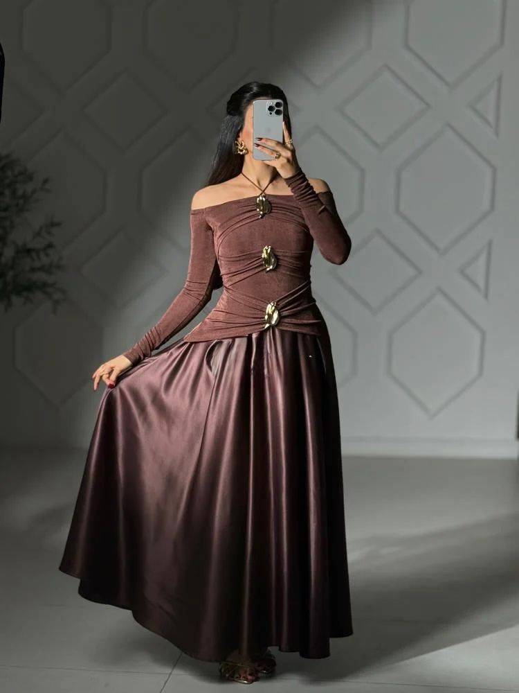 فستان سهره كلوش اوف شولدر