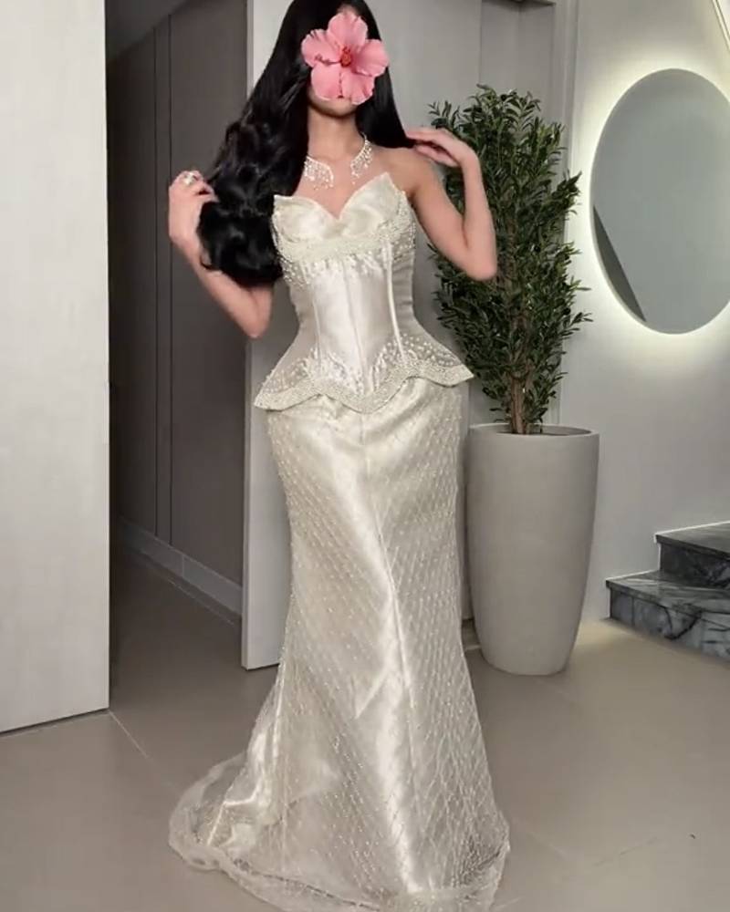فستان سهره كورسيه لول بتصميم مميز
