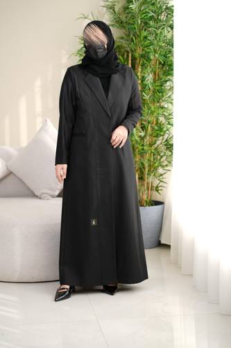 عباية ليزر أسود كامل