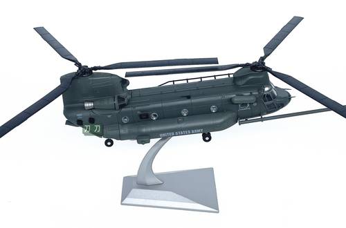 مجسم مروحية MH-47 شينوك الأمريكية مقاس 1:72 حديد طول 42 سم مع القاعدة والعجلات