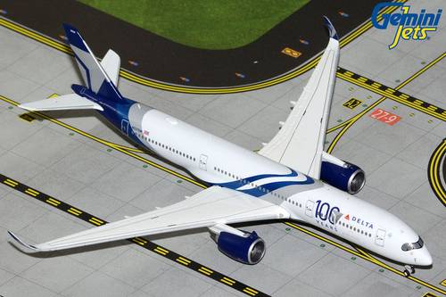 مجسم طائرة ديلتا A350-900 صبغة 100 عام مقاس 1:400 حديد من GeminiJets تسجيل [N527DN]
