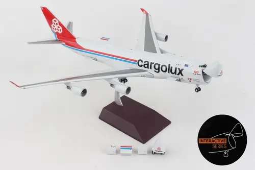 مجسم طائرة طيران Cargolux للشحن B747-400F مقاس 1:200 حديد من GeminiJets تسجيل [LX-LCL]
