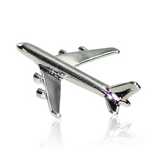 شارة دبوس (بروش) شكل طائرة A380 طول 3 سم فضي