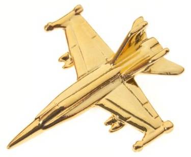 F-18 Large Pin Badge Gold Plated