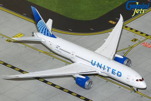 مجسم طائرة يونايتد B787-8 مقاس 1:400 حديد من GeminiJets تسجيل [N26902]