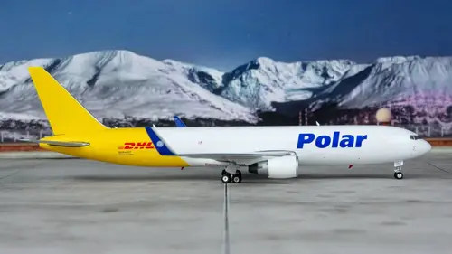 Polar Air Cargo DHL Boeing 767-300BDSF 1:400 Scale Diecast Model by Phoenix [N644GT]
