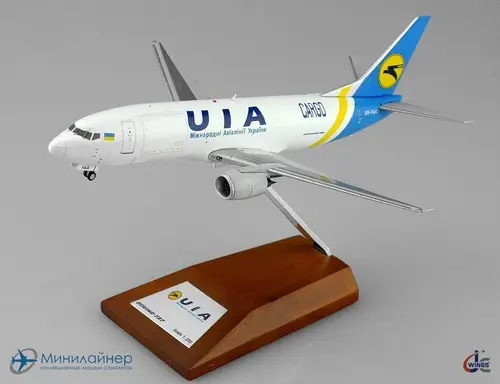 Ukraine International Cargo Boeing 737-300F 1:200 Scale Diecast Model by JC Wings [UR-FAA]