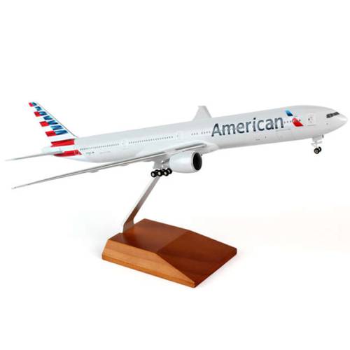 مجسم الأمريكيةB777-300ERقاعدةخشب مقاس1:200بلاستيك