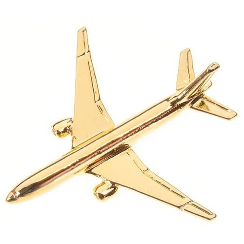 شارة دبوس (بروش) شكل طائرة B777 مطلية بالذهب