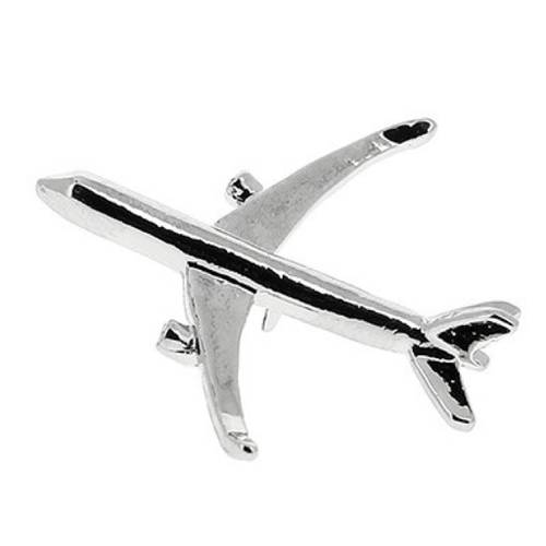 شارة دبوس (بروش) شكل طائرة A350 XWB طول 2.5 سم فضي
