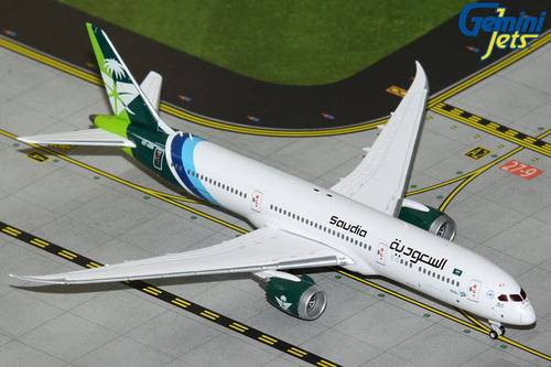 مجسم طائرة الخطوط السعودية B787-9 صبغة اليوم الوطني مقاس 1:400 حديد من GeminiJets تسجيل [HZ-ARB]