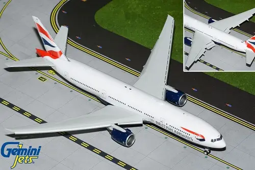 British Airways Boeing 777-200ER 1:200 Scale Diecast Model by GeminiJets [G-YMMS] (Flaps Down)