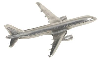 A320 Keyring Keychain Pewter Silver Plated