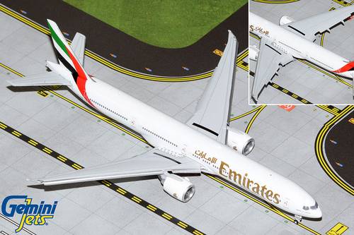 مجسم طائرة طيران الإمارات B777-300ER مقاس 1:400 حديد من GeminiJets تسجيل [A6-END] مع الفلابس