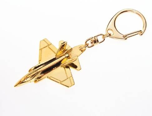 F-35 Keyring Keychain Gold Plated