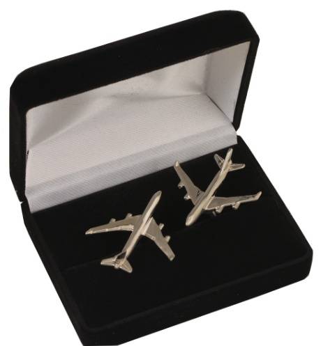 Boeing 747 Cufflinks Gold Plated