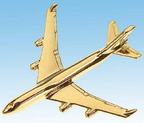 Boeing 747 Large Pin Badge Gold Plated