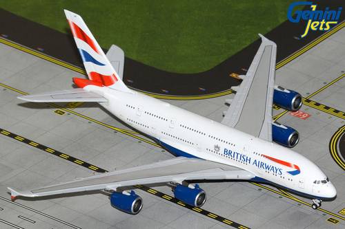 مجسم طائرة الخطوط البريطانية A380 مقاس 1:400 حديد من GeminiJets تسجيل [G-XLEE]