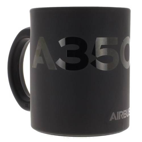 كوب زجاج شعار طائرةA350XWB لون أسود مطفي من Airbus