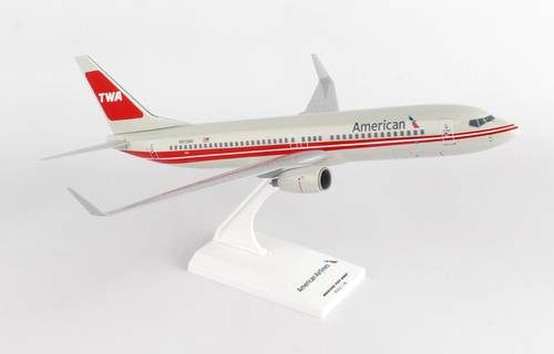 مجسم الأمريكية B737-800 مقاس 1:130 بلاستيك صلب TWA