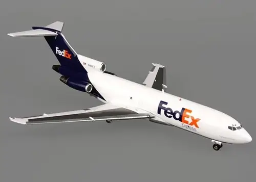 مجسم طائرة فيديكس B727-100F مقاس 1:200 حديد من Blue Box تسجيل [N166FE]