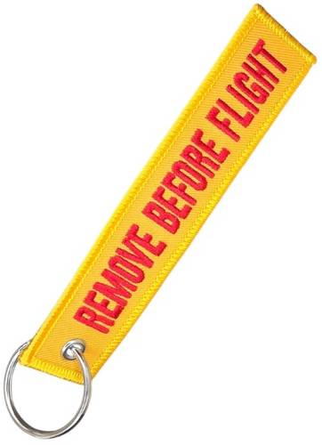 REMOVE BEFORE FLIGHT Keychain Keyring - Orange