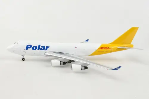 مجسم طائرة Polar Air Cargo DHL للشحن B747-400F مقاس 1:400 حديد من Phoenix تسجيل [N451PA]