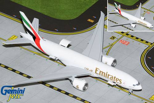 مجسم طائرة الإمارات للشحن B777F مقاس 1:400 حديد من GeminiJets تسجيل [A6-EFG] (مجسم تفاعلي)