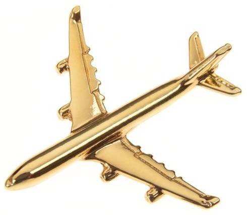 A340 Large Pin Badge Gold Plated