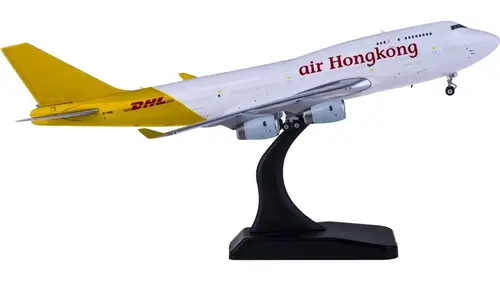 مجسم طائرة طيران هونغ كونغ DHL للشحن B747-400BCF مقاس 1:400 حديد من Phoenix تسجيل [B-HUR]
