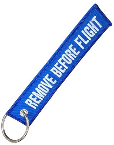 REMOVE BEFORE FLIGHT Keychain Keyring - Blue