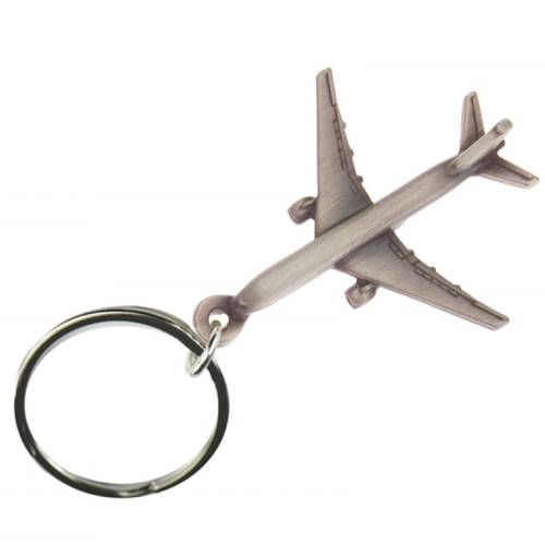 ميدالية مفاتيح شكل طائرة B777 مطلية بالبيوتر