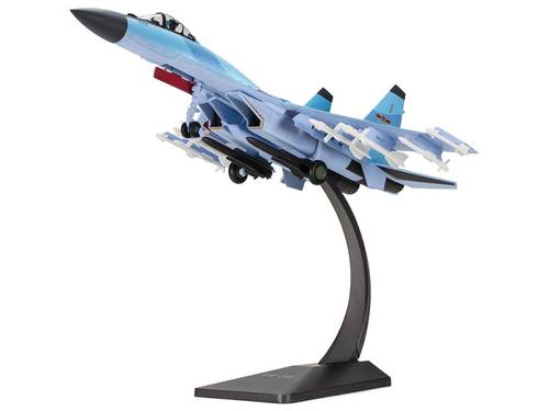 مجسم مقاتلة SU-35 الصينية مقاس 1:48 حديد طول 46 سم مع القاعدة والعجلات والتسليح (مجسم فاخر)