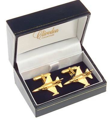 F-16 Cufflinks Gold Plated