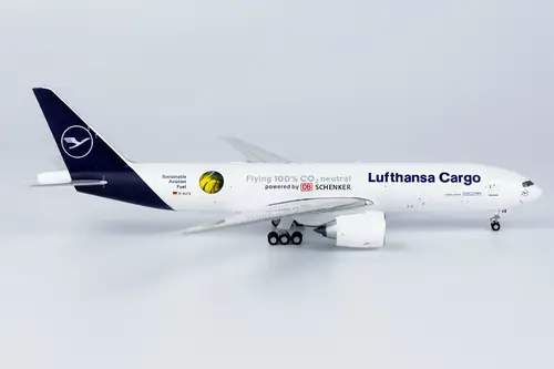 مجسم طائرة لوفتهانزا للشحن B777F مقاس 1:400 حديد من NG Models تسجيل [D-ALFG]