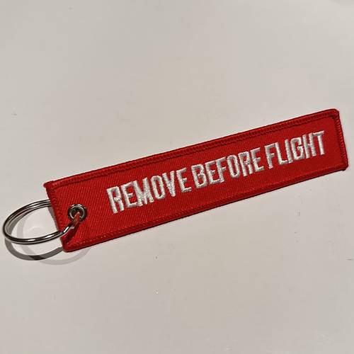 REMOVE BEFORE FLIGHT Keychain Keyring - Red