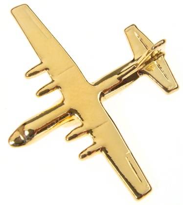 شارة دبوس (بروش) شكل طائرة C-130 (مقاس كبير) مطلية بالذهب