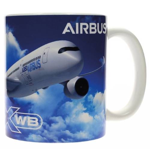 كوب زجاج شعار وصورة طائرة A350XWB من Airbus