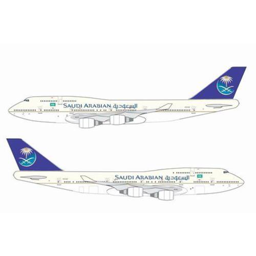 مجسم الخطوط السعودية B747-400 مقاس 1:400 حديد
