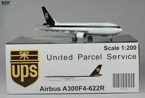 مجسم طائرة UPS للشحن A300-600F مقاس 1:200 حديد من JC Wings تسجيل [N131UP]
