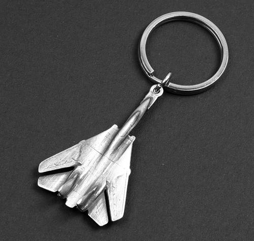 F-14 Keyring Keychain Pewter Silver Plated
