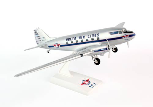 مجسم طيران ديلتا DC-3 مقاس 1:80 بلاستيك صلب