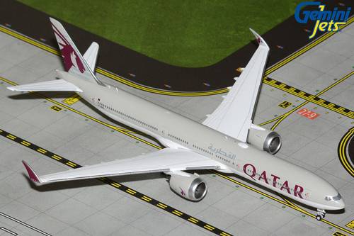 مجسم طائرة الخطوط القطرية B777-9X مقاس 1:400 حديد من GeminiJets تسجيل [A7-BKA]