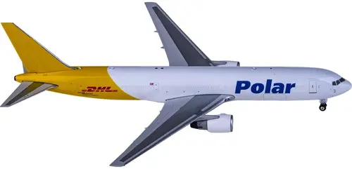 مجسم طائرة Polar Air Cargo DHL للشحن B767-300BDSF مقاس 1:400 حديد من Phoenix تسجيل [N642GT]