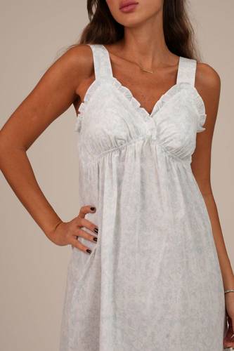 قميص نوم قصير قطن من مجموعة (Blue Toile)