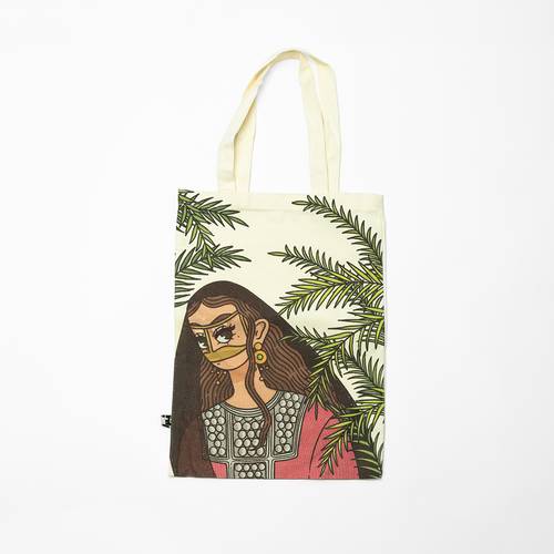 palm lady tote bag
